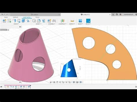 fusion 360 sheet metal cone|fusion 360 cone from cylinder.